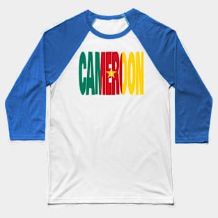 Cameroon flag stencil Baseball T-Shirt